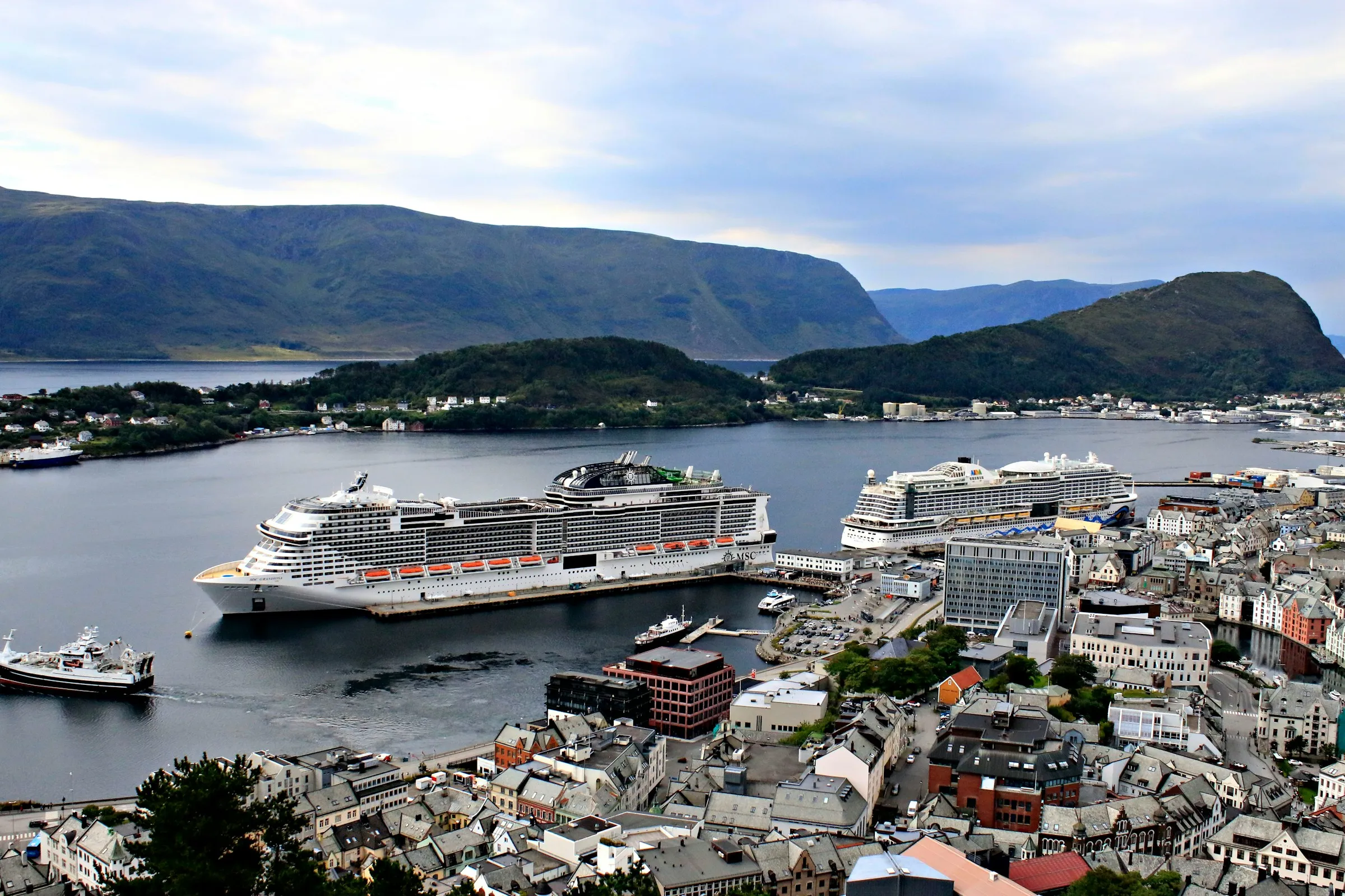The harbour and town of Ålesund