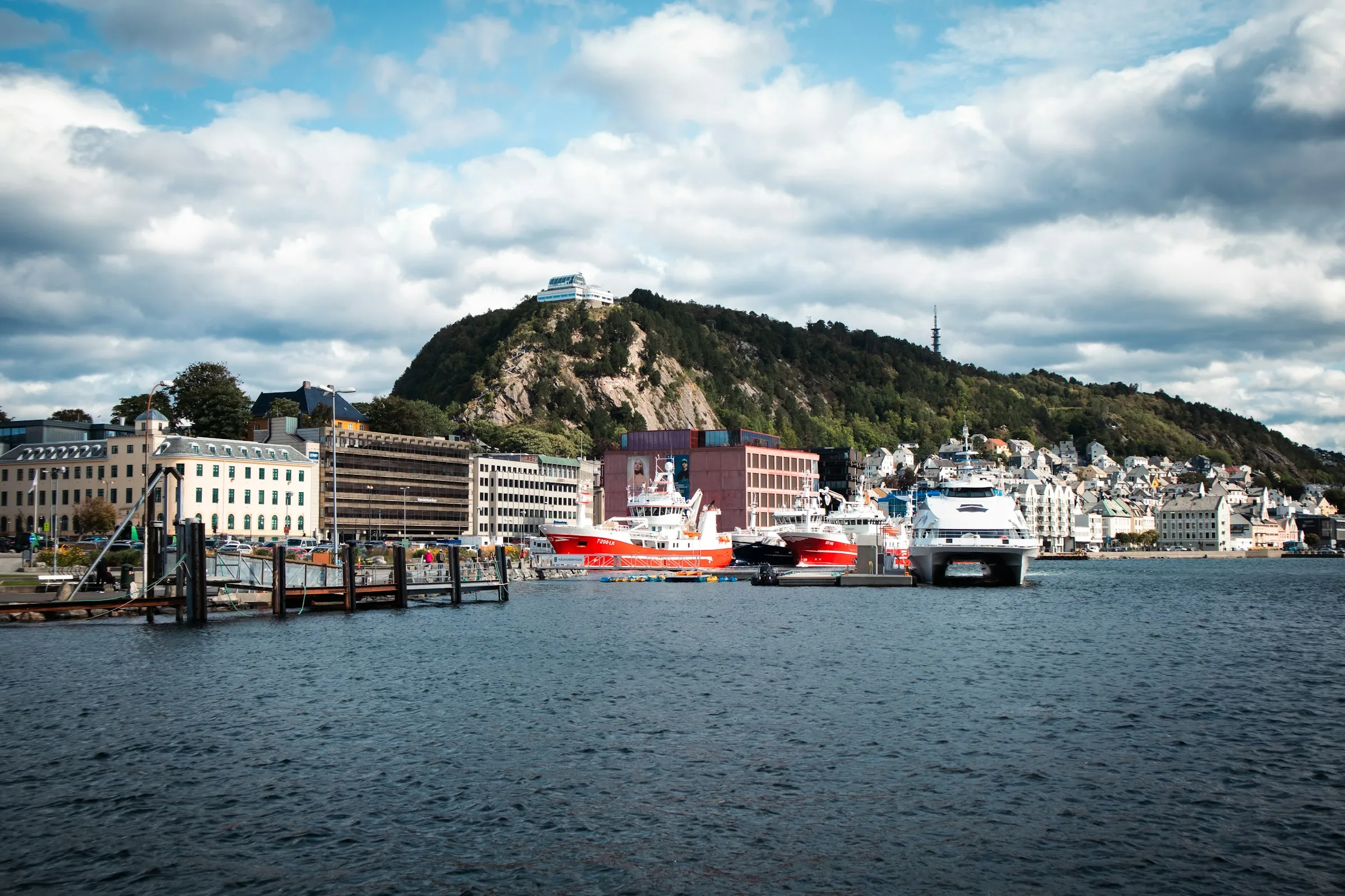 The cruise quay and waterfront in Ålesund