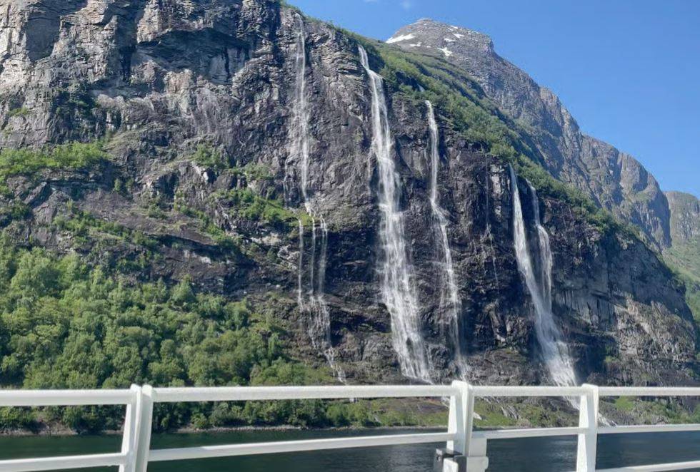The Geirangerfjord, reached on the boat-and-bus day tour from Ålesund.
